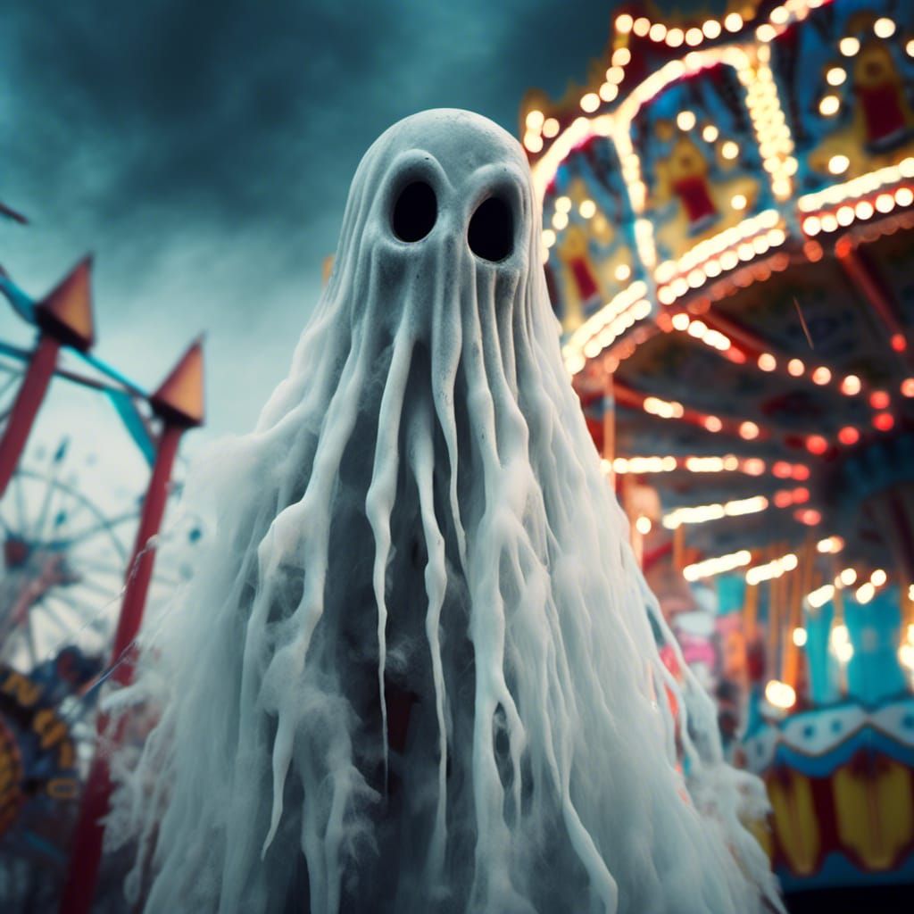Disturbing Ghost Haunts Carnival in Horror Photo