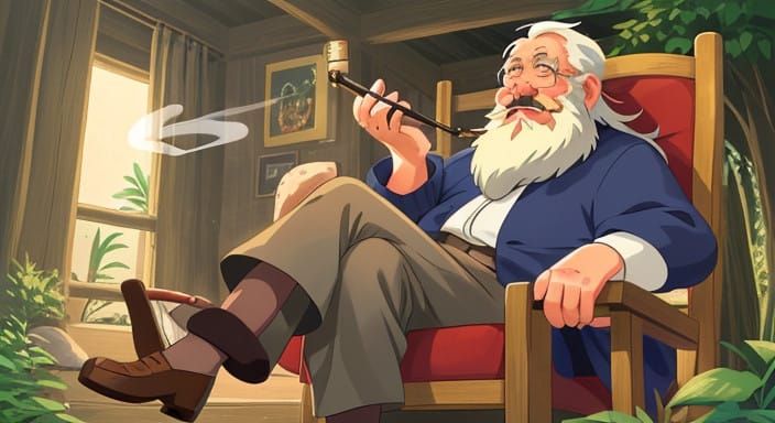 A Jolly Old Man in Traditional German Attire