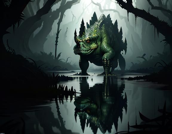 Menacing Bullywug Emerges from Murky Waters