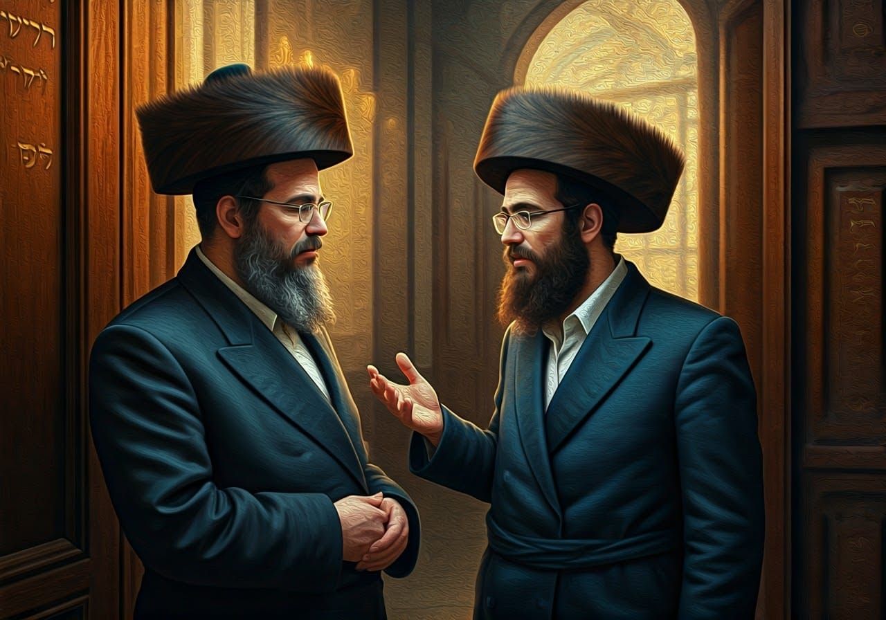 Thoughtful Conversation in a Synagogue Compound