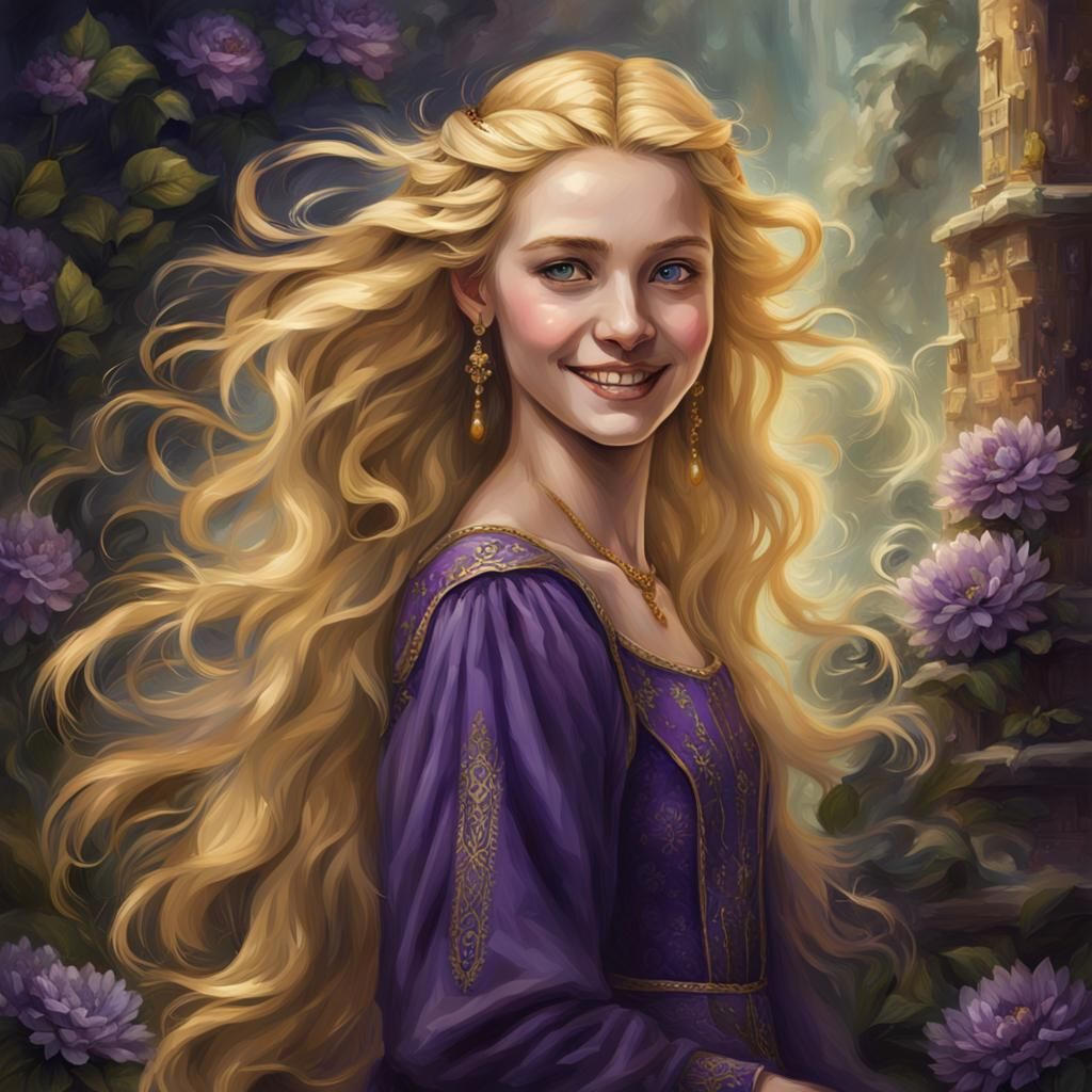 Golden Haired Maiden in Fantasy Art Style