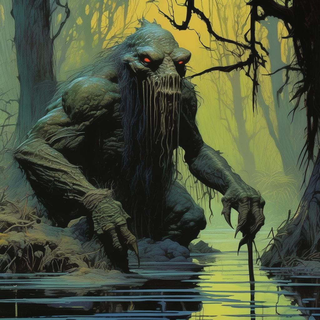 Swamp Creature in Vivid Pastel Colors