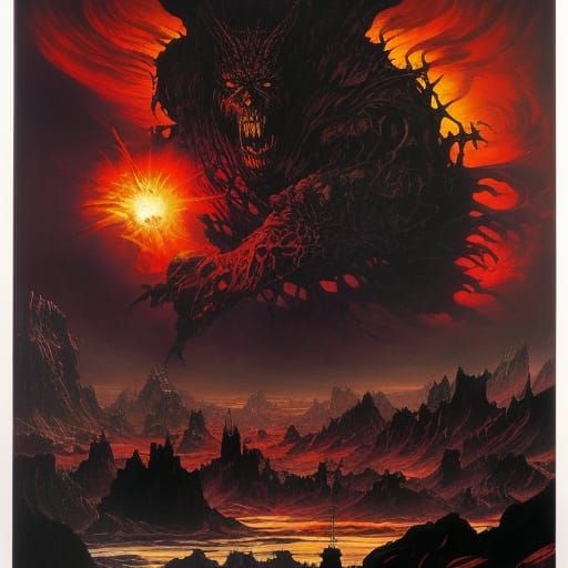 Epic Ruler of Hell in Comic Book Style