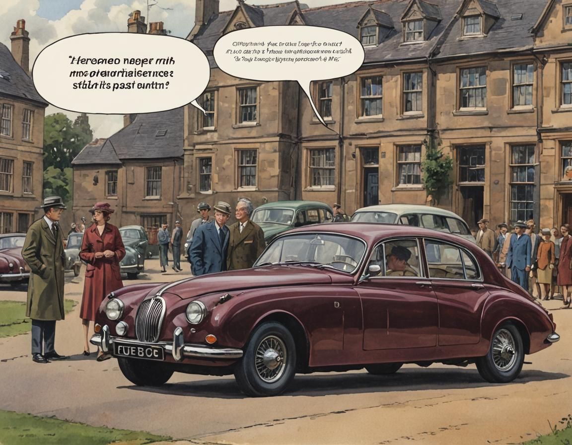 Morse Code Speech Bubble with Vintage Car