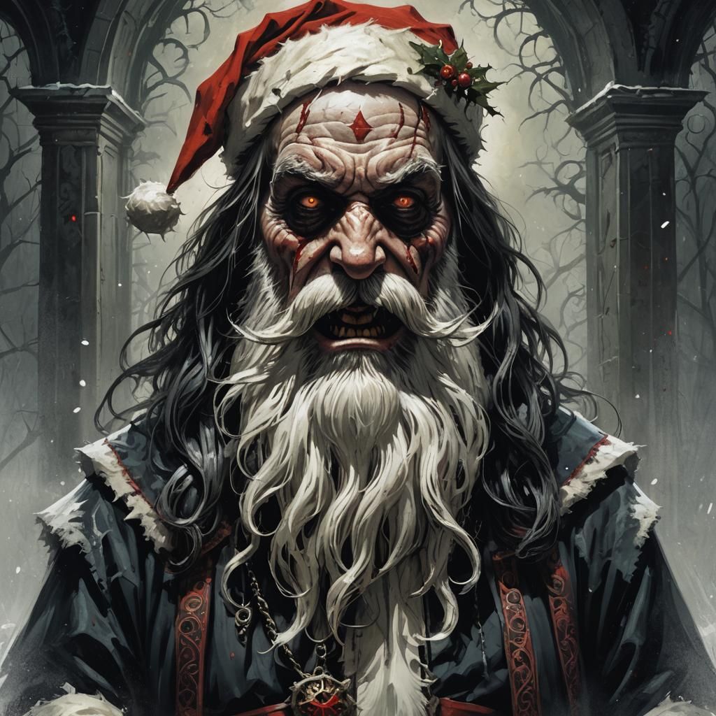 Sinister Gothic Santa Claus Horror Image
