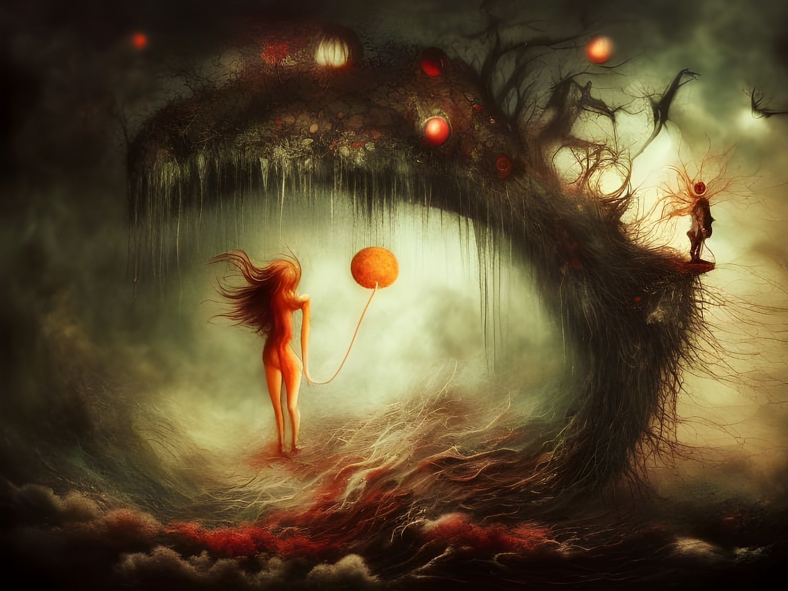 Surreal Horror Landscape Inspired by Bosch