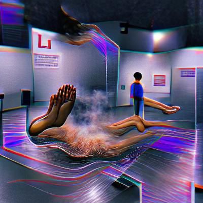 Levitating Figure in Out-of-Body Experience