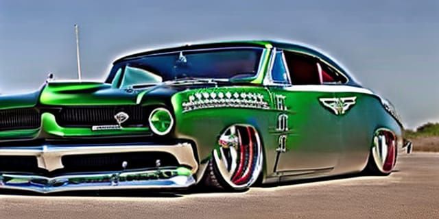 Custom '49 Dodge Charger Rat Rod with Green Flakes