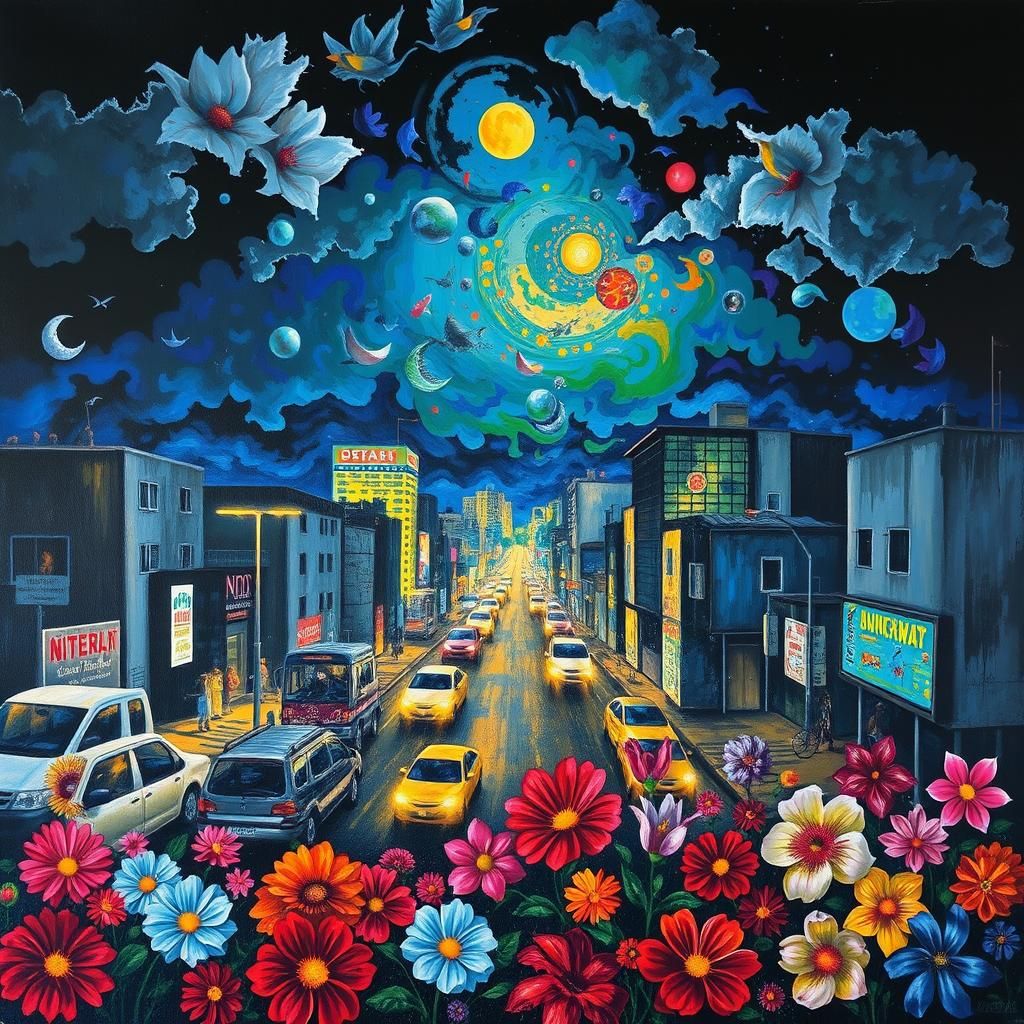 Lagos (Nigeria) at night