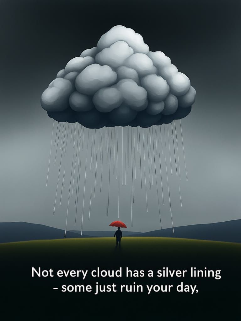 Gloomy Landscape with Lone Figure in Stormy Chibi Style