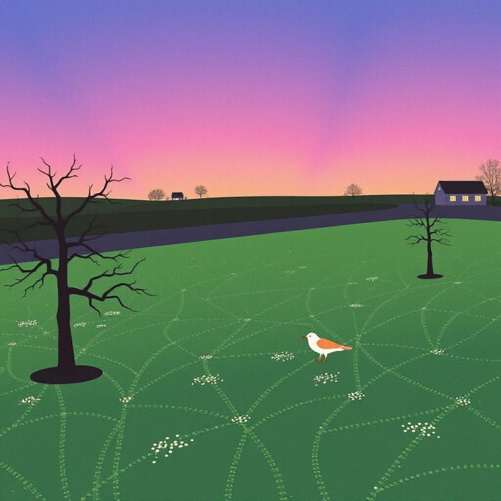 Whimsical Spring Thief in Vibrant Risograph