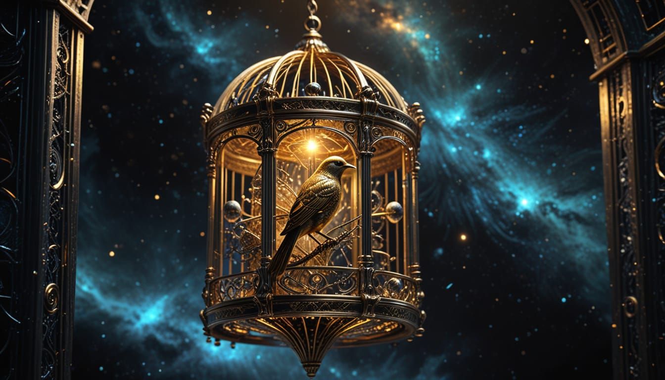 Biomechanical Gilded Birdcage in Cosmic Void