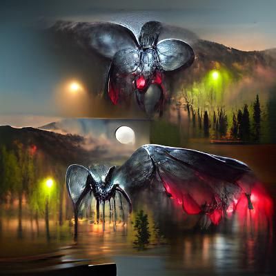 Stylized Mothman Illustration