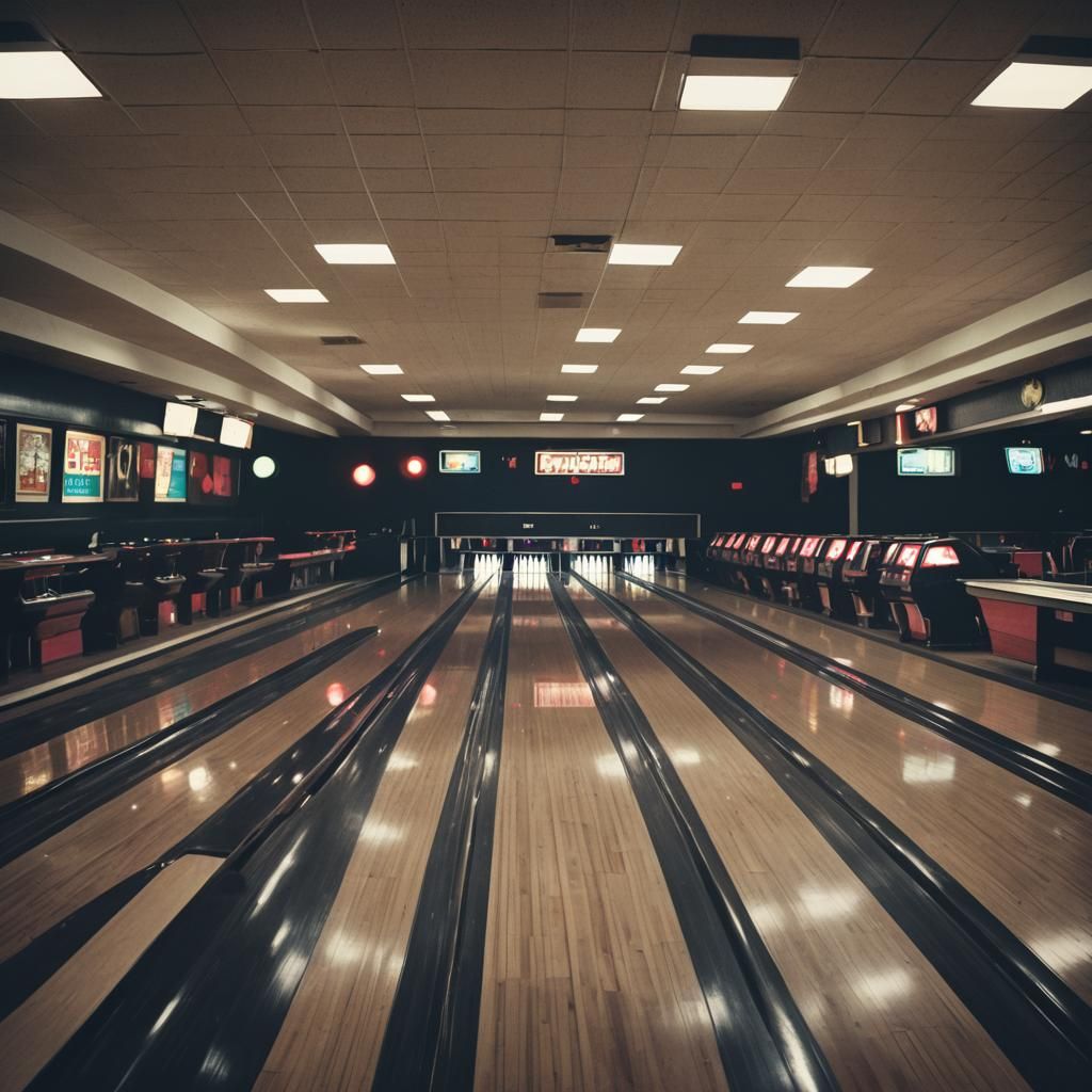 Eerie Film Noir Bowling Alley