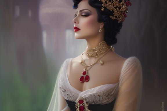 Rococo Countess Portrait with Brocade Gown