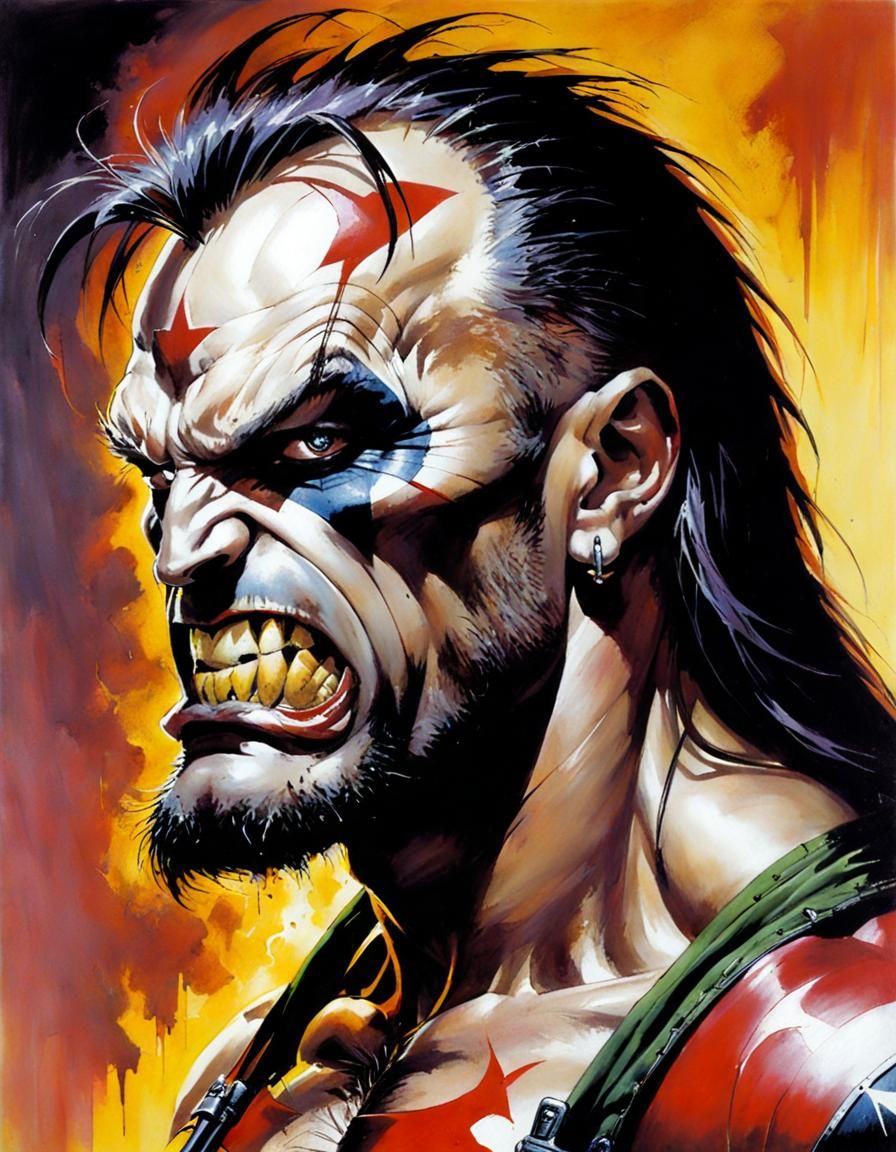 Dark Fantasy Heroine in Gritty Comic Book Style