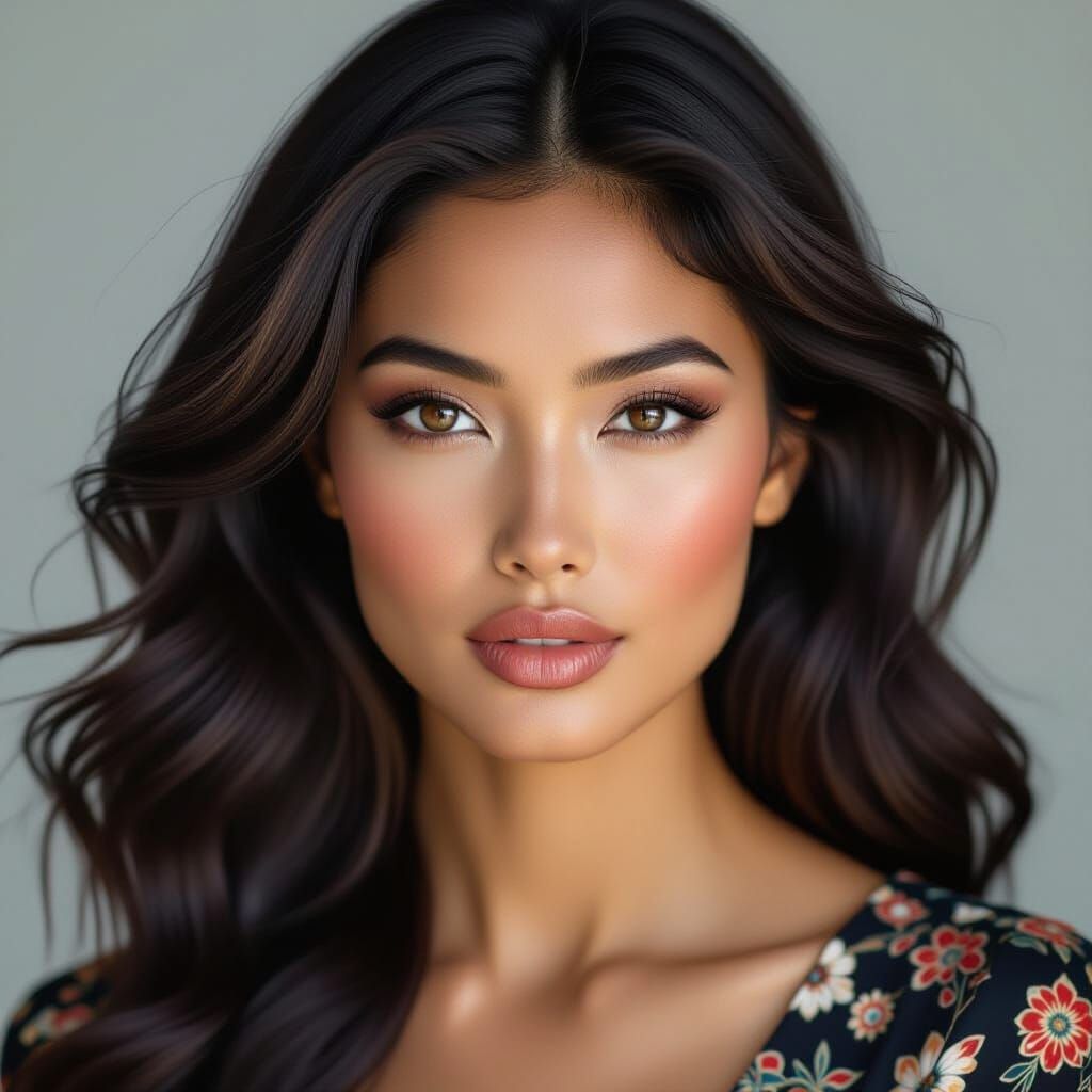 Striking Portrait of a Multi-Ethnic Woman in Photo-Realism