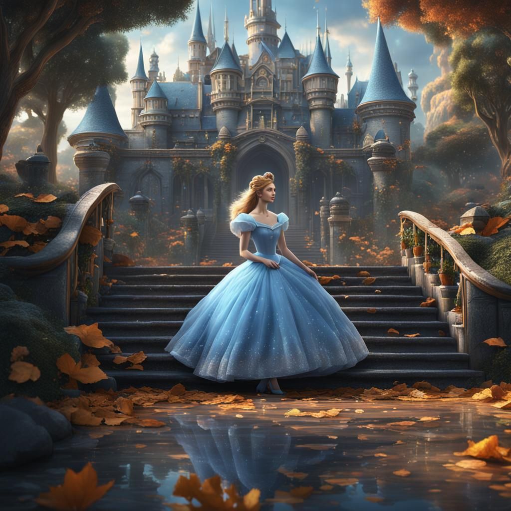 Cinderella in the Modern AI Age: Detailed Matte Painting