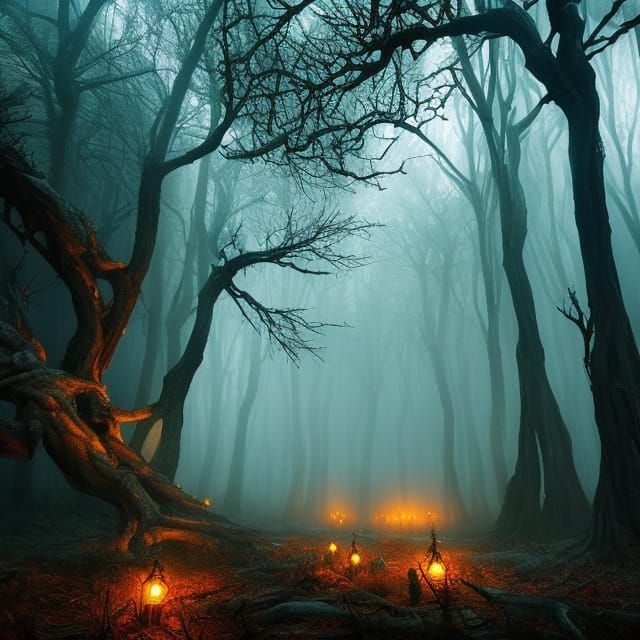 Haunted Christmas Cityscape: A Detailed Horror Scene