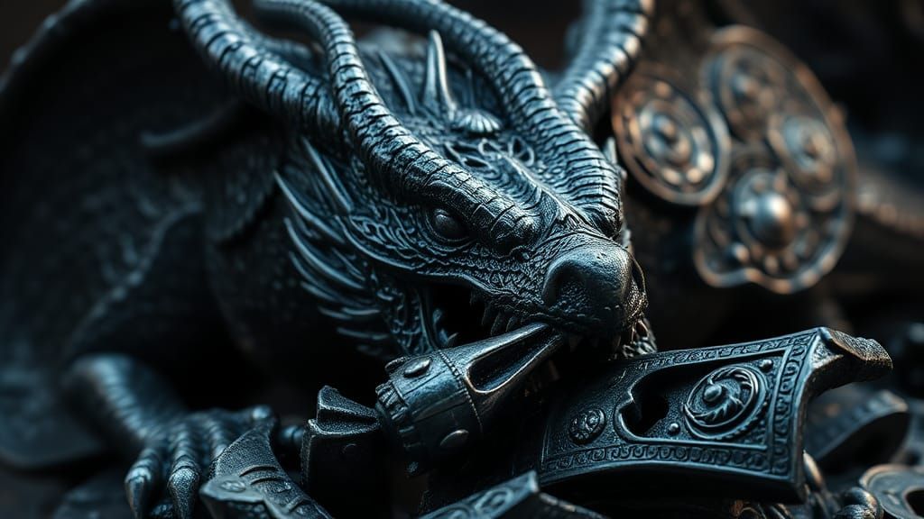 dragon has a knightly snack