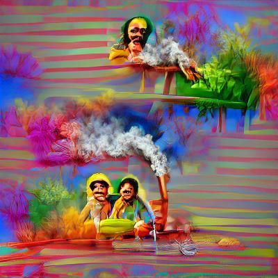 Cheech and Chong 3D Photoillustration in 8K