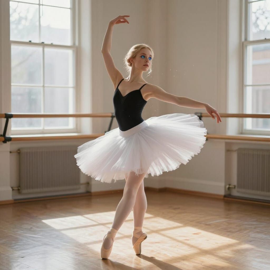 Ballet Dancer in Sunlit Studio, Contemporary Impressionism