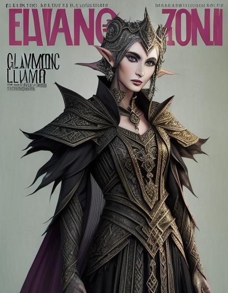 Elvish Fashion Magazine Cover with Runes