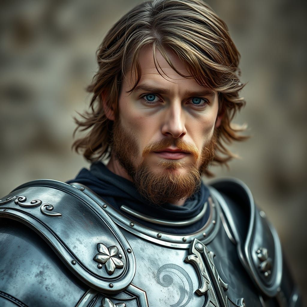 Medieval Knight Portrait in Photography Style