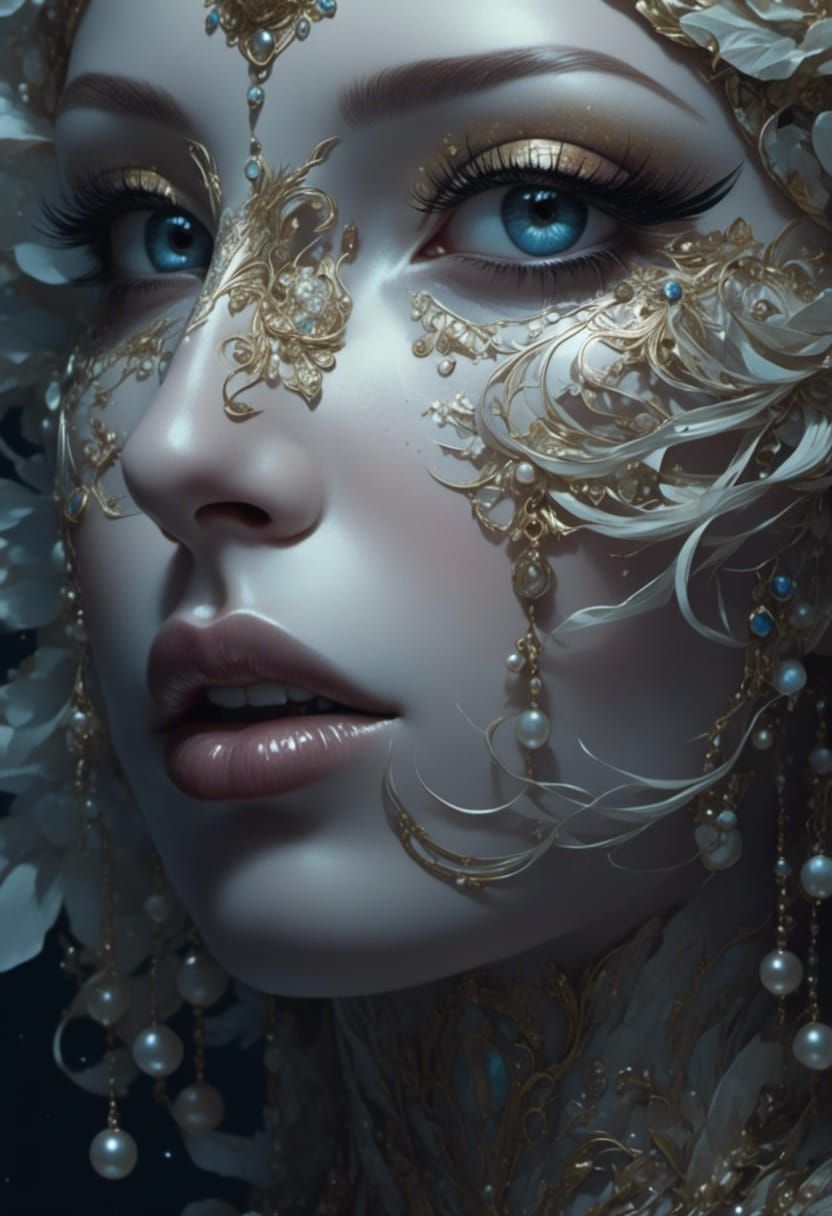 Luminescent Mountain Deity in Cosmic Fabrics