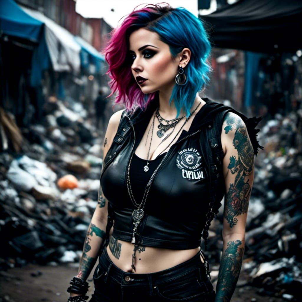 Goth Angel in Trashpunk Style