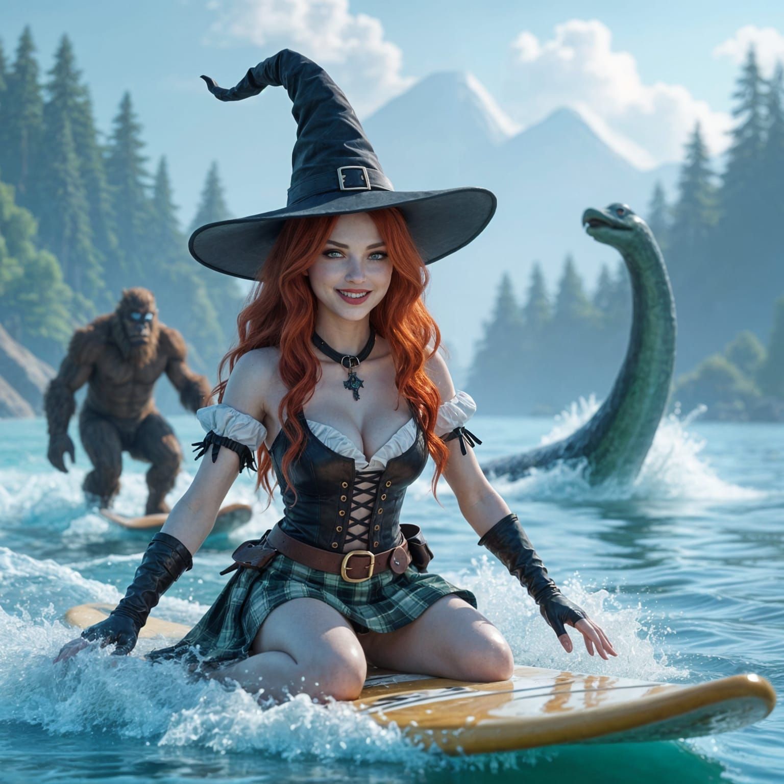 Witch Surfing with Bigfoot and Loch Ness Monster