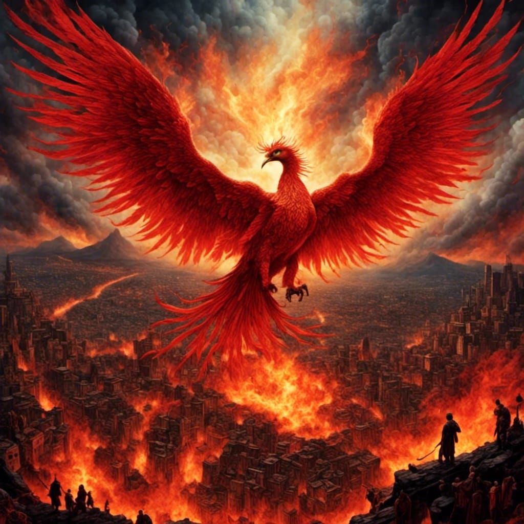 Phoenix Rising from Vesuvius Ashes