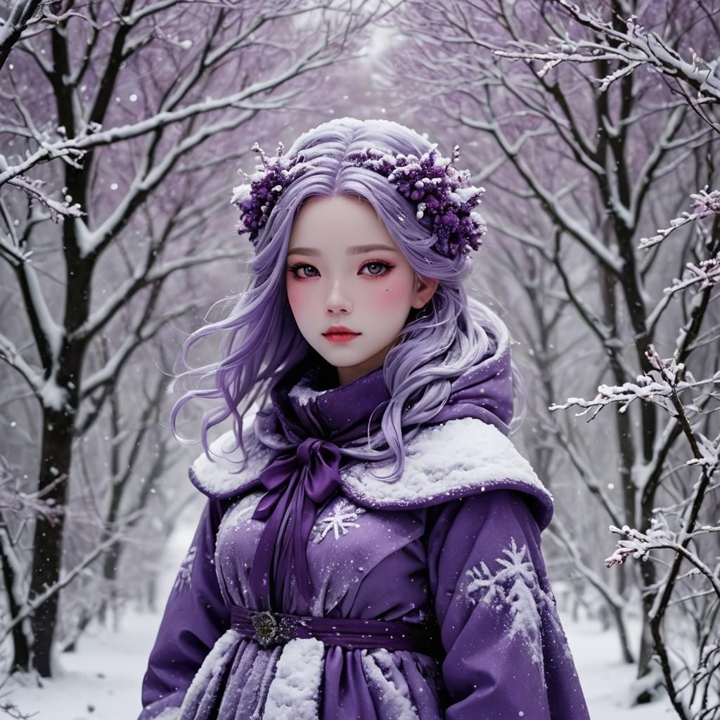 purple snow girl