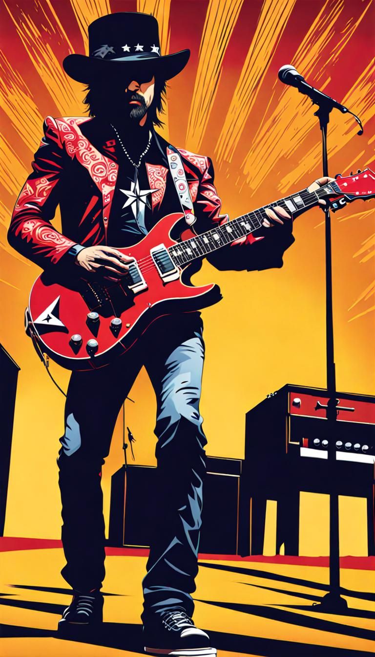 Dynamic Rockstar Performance on Stage