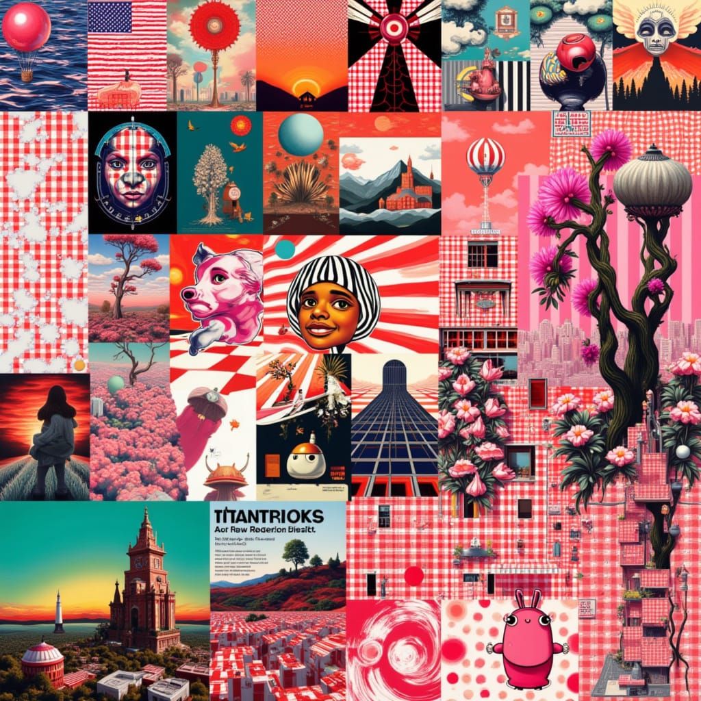 Gingham Mood Board with Bold Typography