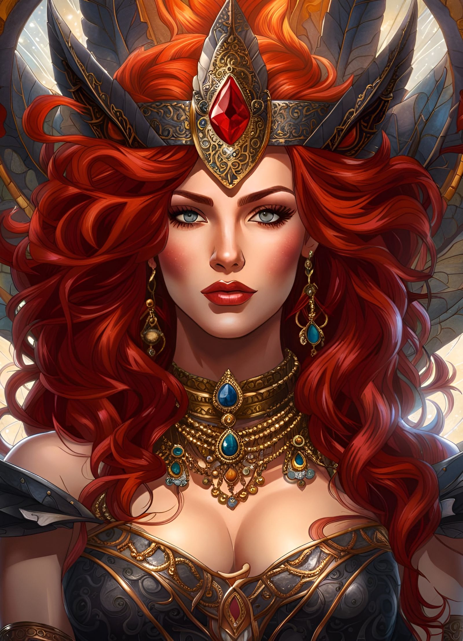 Fantasy Warrior Princess Portrait in Digital Art
