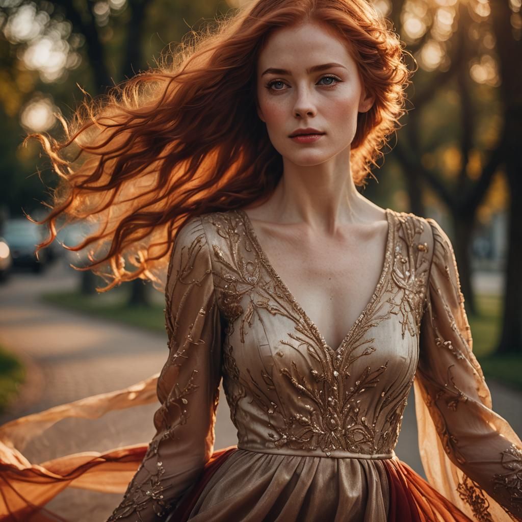 Charming Woman with Red Hair, Portrait Photography