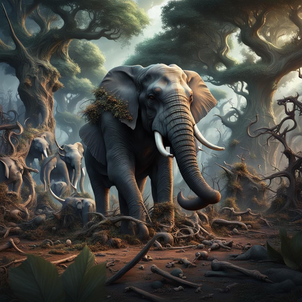 Elephant Graveyard: Detailed Matte Painting in Unreal Engine