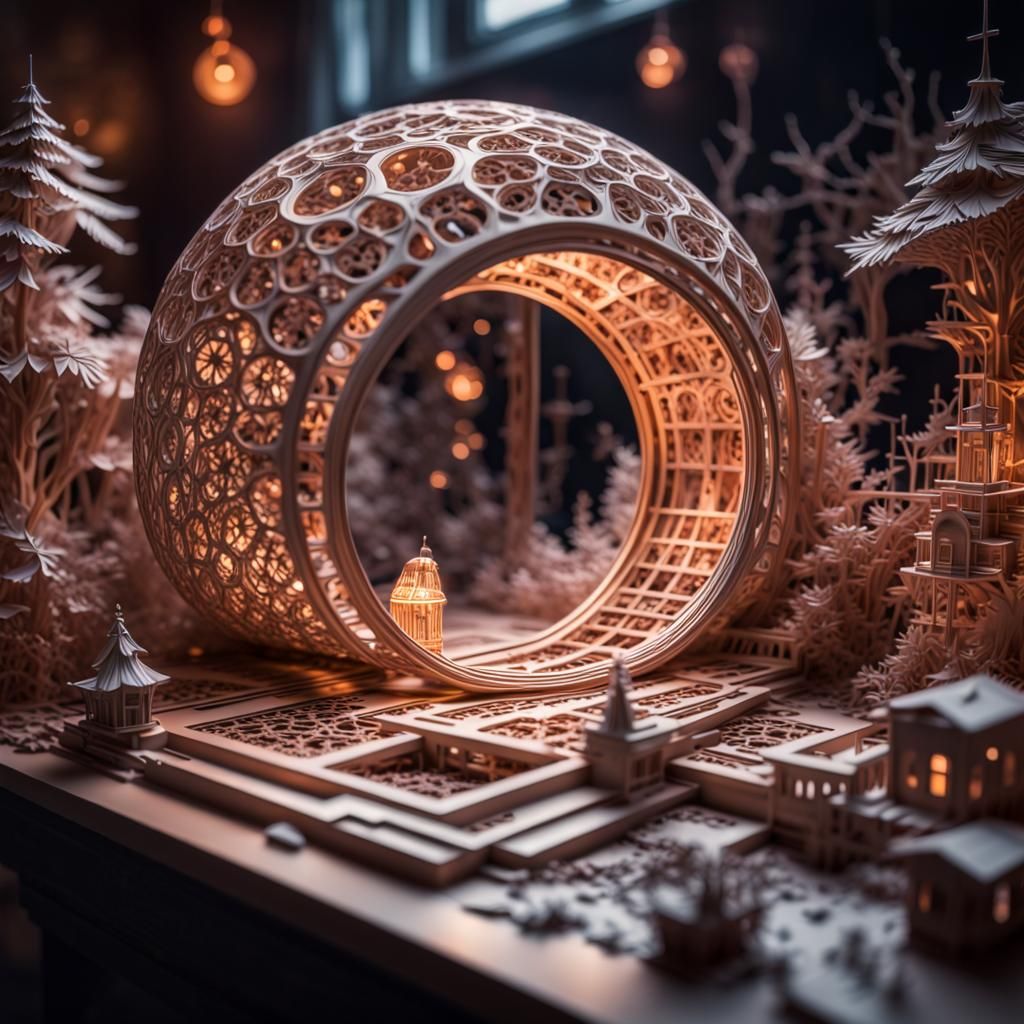 Hyperrealistic Cosmic Kirigami in HDR