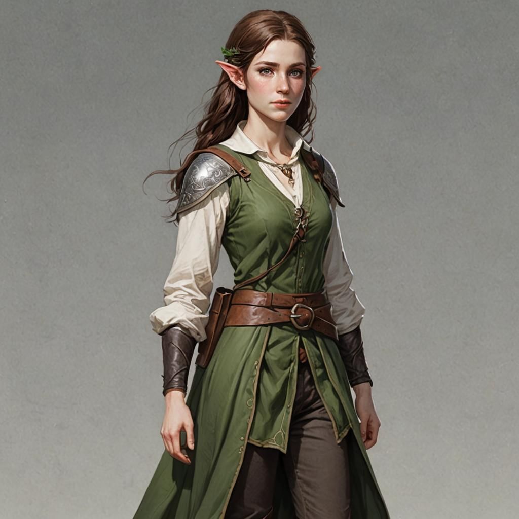 Half-Elf Adventurer in Half Plate Armor