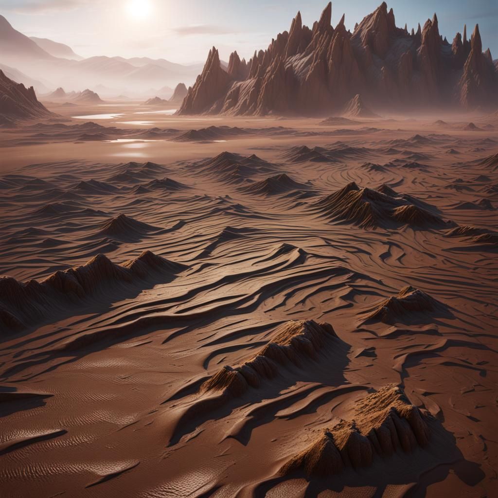 Muddy Barren Beach: Detailed Matte Painting