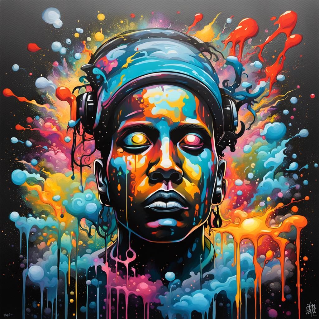 Divine Soul: Colorful Graffiti Street Art