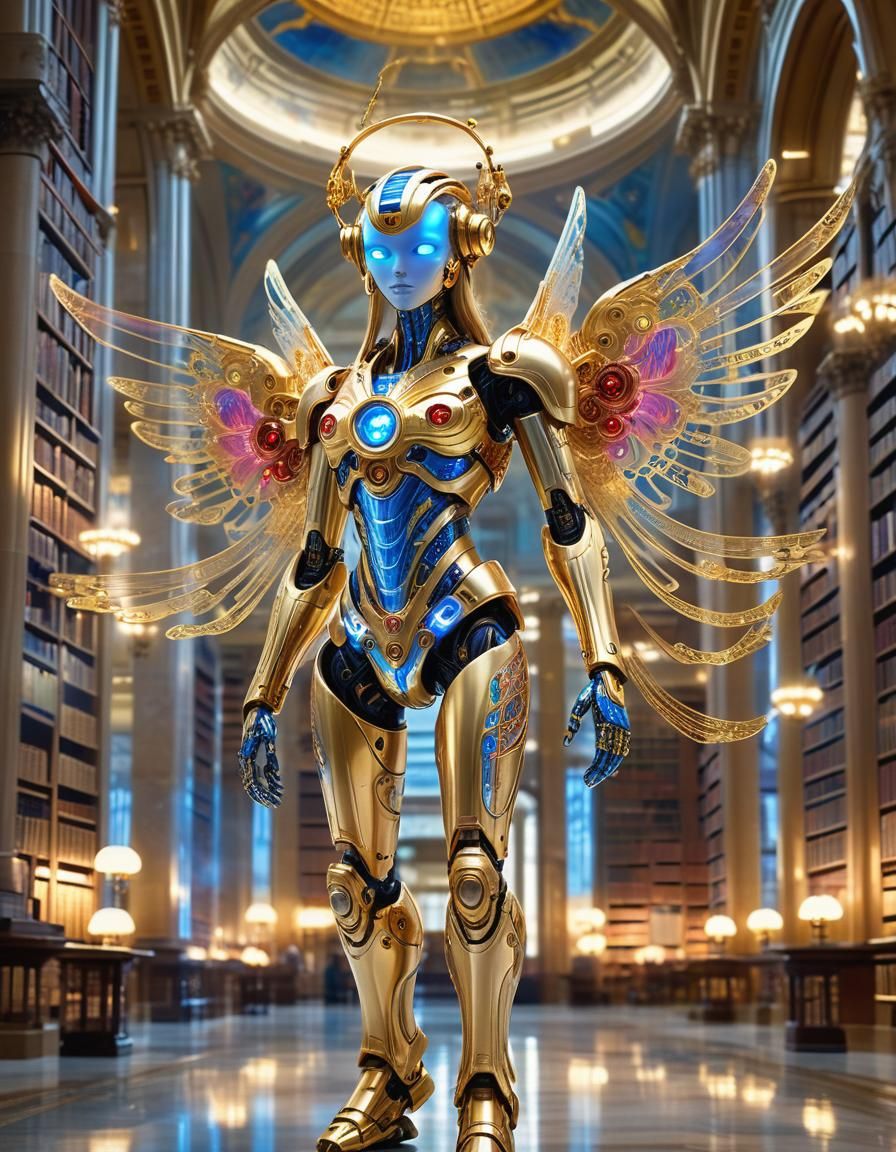 Android Walks Through Heavenly Library in Divine Art