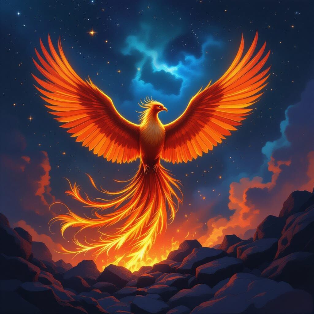 Phoenix Rising: Cosmic Fantasy Art