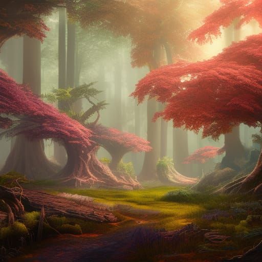 Mystical Forest Concept Art in Deep Color