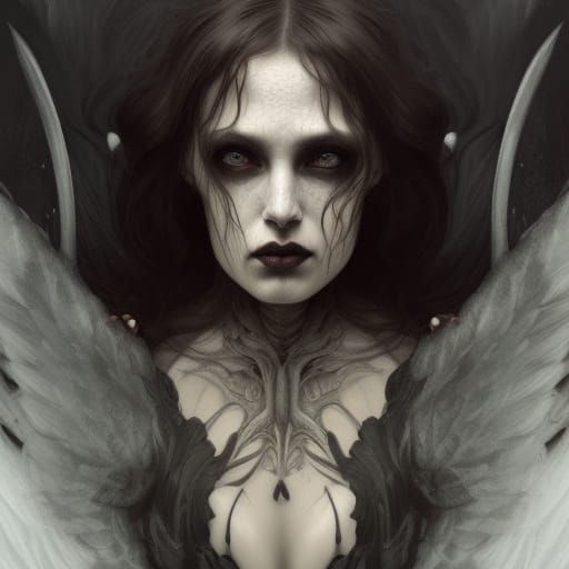 Angel of Death Portrait in Gothic Dark Art