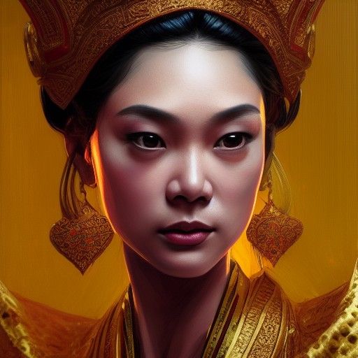 Detailed Portrait of Thai Royal Concubine