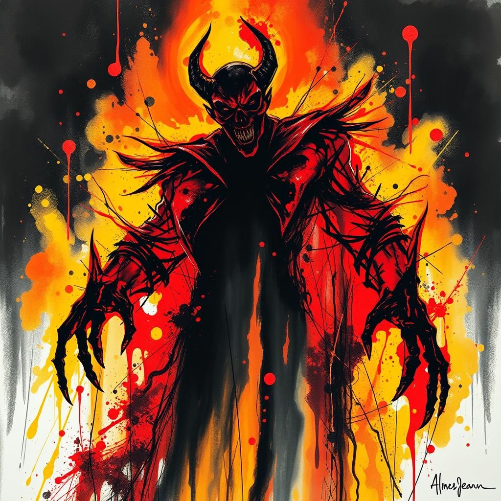 Dramatic Dracula Shadow in Liquid Ink Style