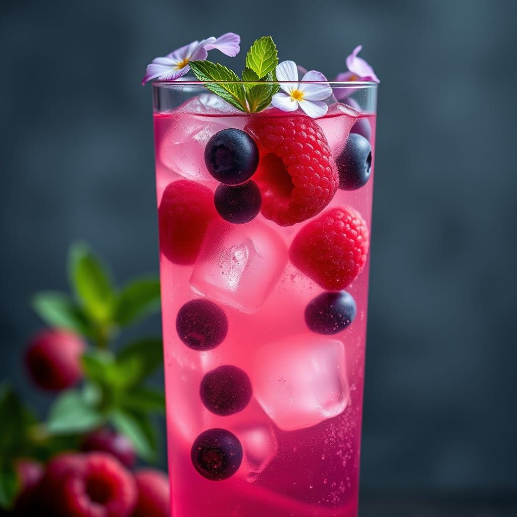 Sophisticated Summer Mocktail with Fresh Fruits and Mint