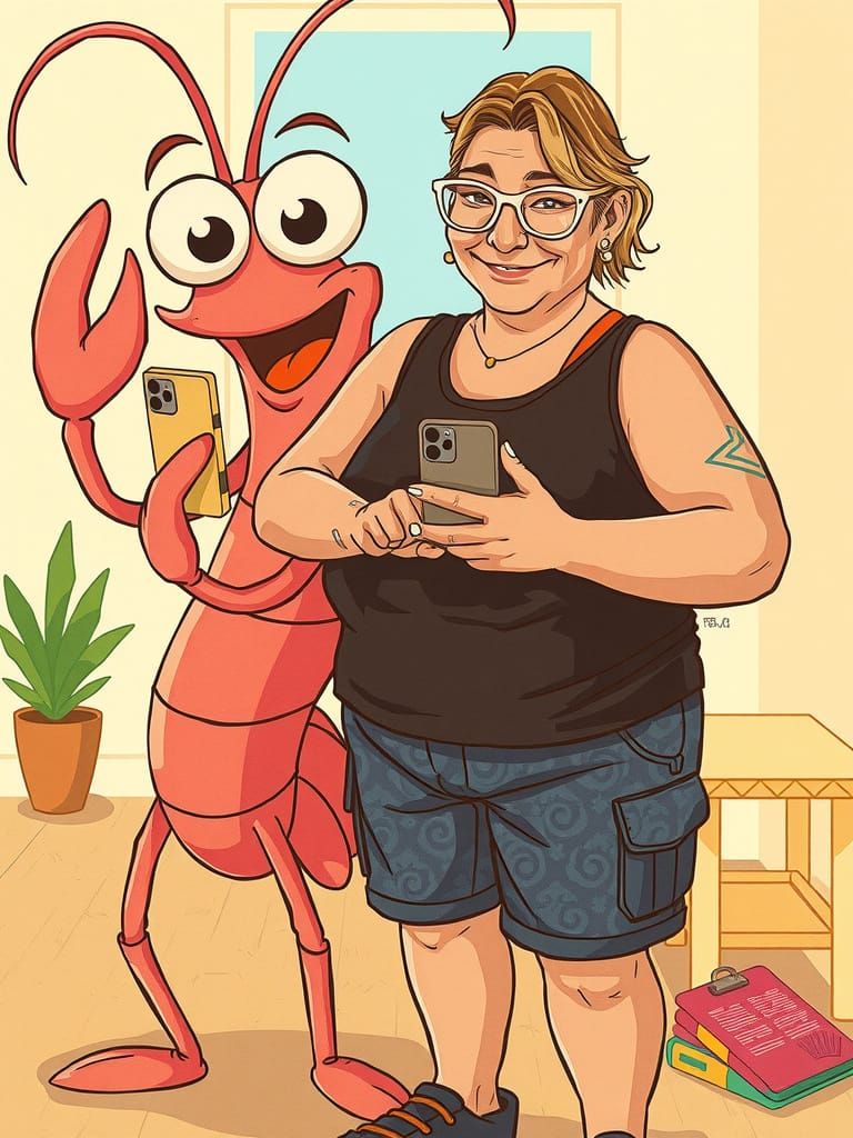 Elegant Woman in Vibrant Digital Art Style